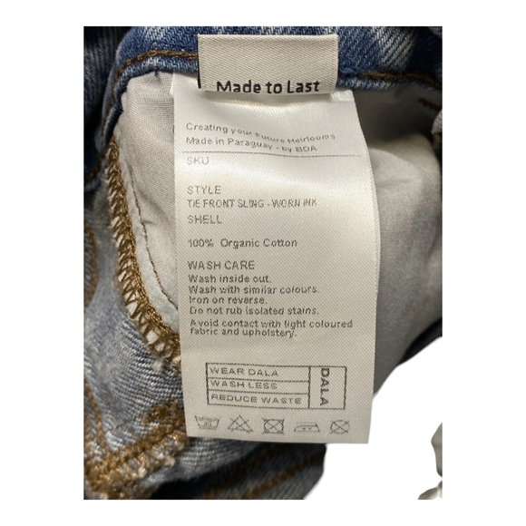 Dala Tie Front Sling Jeans Womens Mid Rise SZ 26  US 4 in Worn Ink Wash - Picture 4 of 13